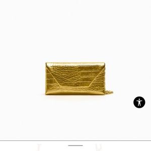 Zara Gold Clutch/Crossbody New